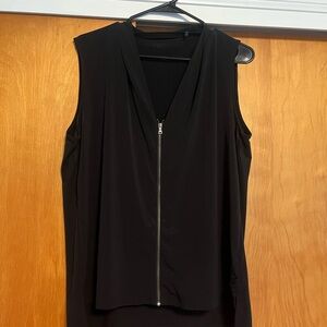 Sleeveless Black Top with Zipper